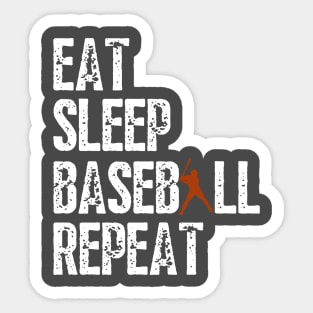 Eat Sleep Baseball Repeat, Funny Baseball Players Kids Boys Sticker